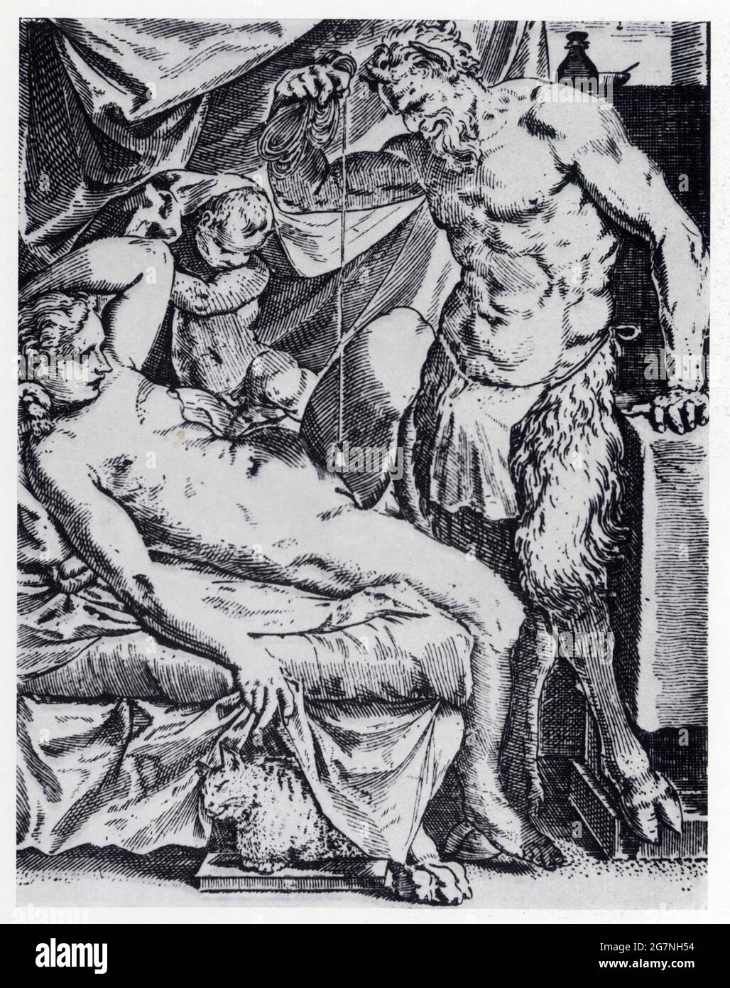 Annibale Carrache. 1560-1609. Le Fond. Gravità Foto Stock