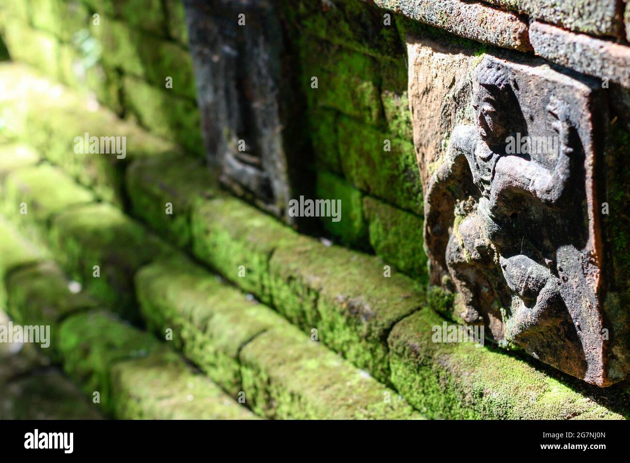 Primo piano per religiosi buddisti vecchi monumenti antichi dello Sri Lanka Foto Stock