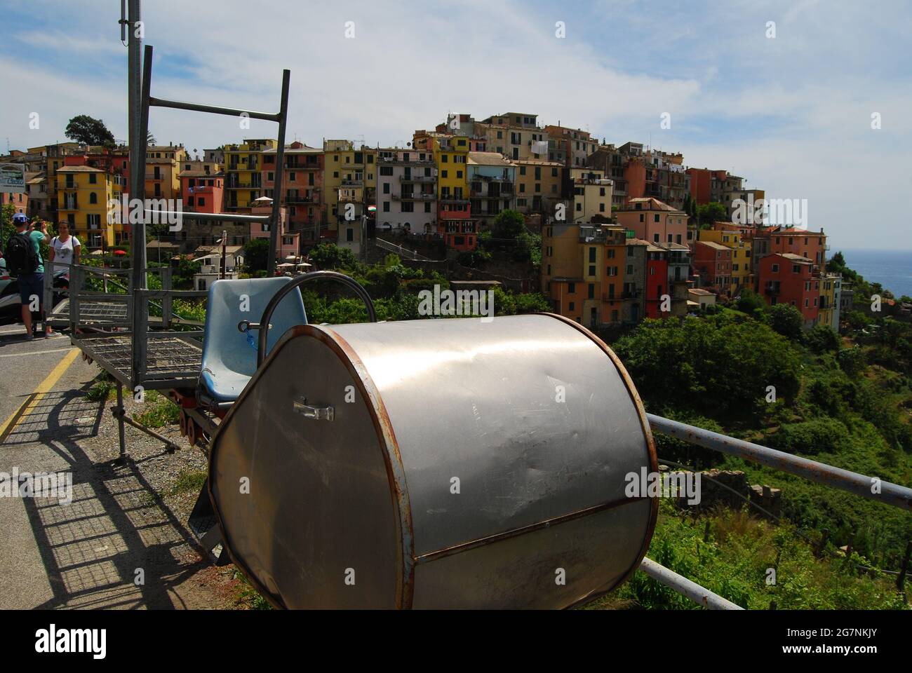 Cinque Terre Italia: Monterosso, Vernazza, Corniglia, Manarola e Riomaggiore. Le cinque Terre, cinque città, sono una serie di cinque villaggi di pescatori. Foto Stock