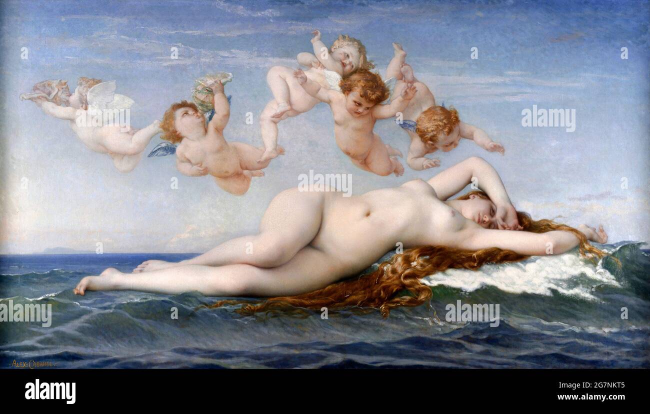 La nascita di Venere di Alexandre Cabanel (1823-1889), olio su tela, 1863 Foto Stock