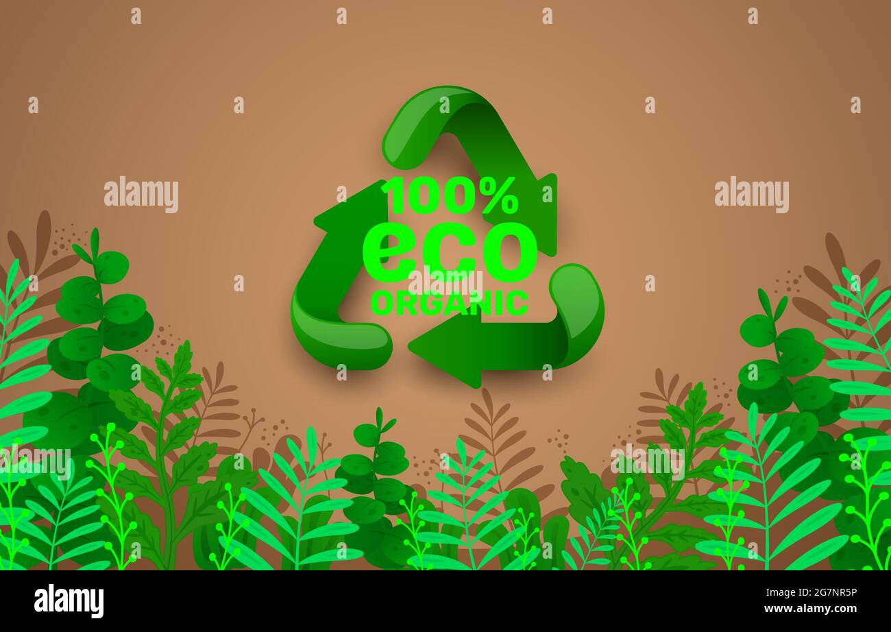 Simbolo di riciclaggio, frecce ad anello triangolari, icona verde sfondo bianco. Illustrazione vettoriale Illustrazione Vettoriale