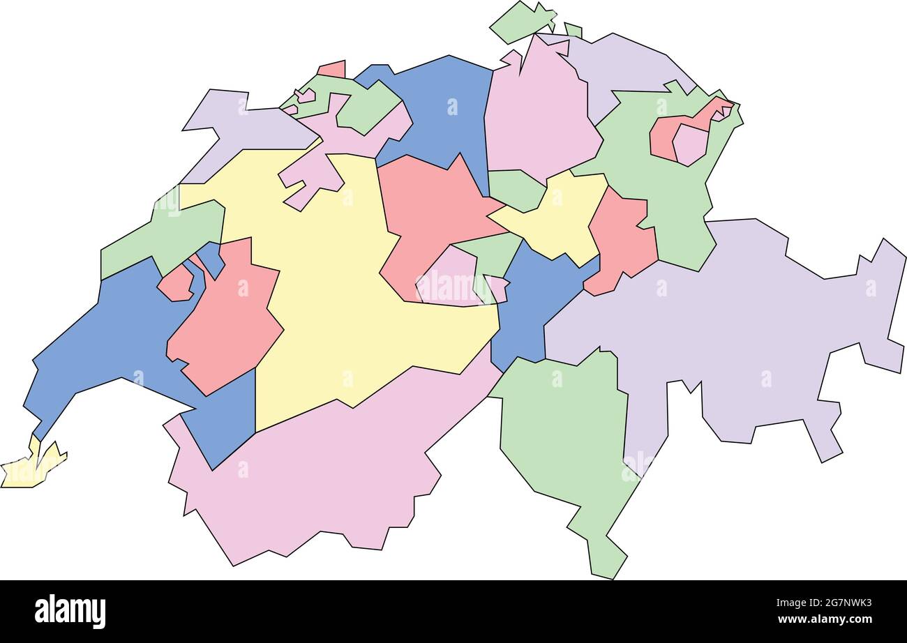 Mappa vettoriale della Svizzera da studiare con profilo Illustrazione Vettoriale