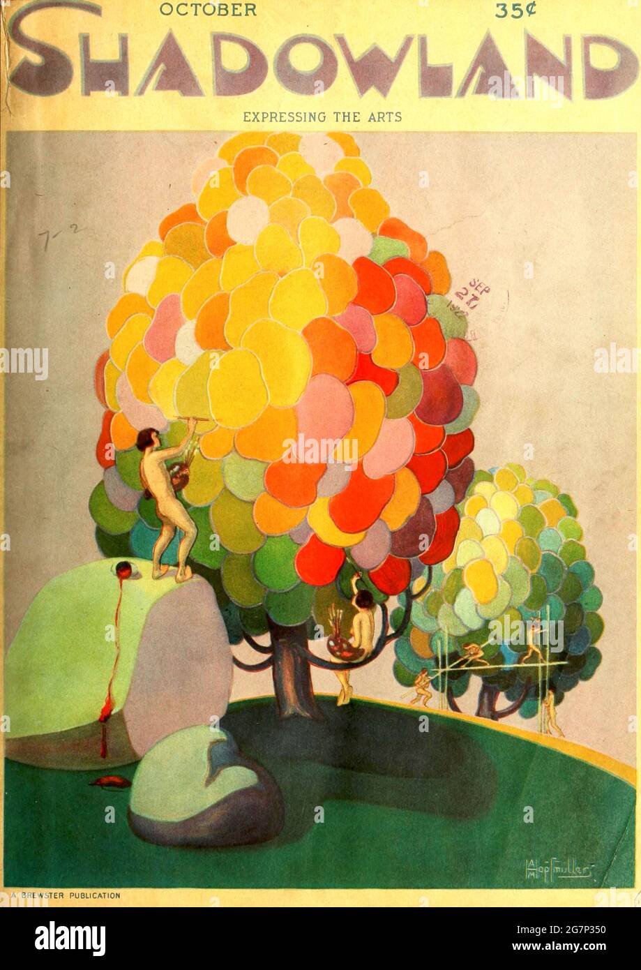 Le copertine della rivista classica Shadowland Arts degli anni '20. Illustrazione di A. M. Hopfmuller. Foto Stock