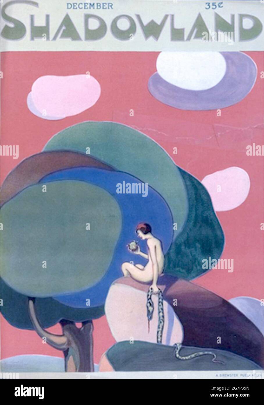 Copertina della rivista classica Shadowland Arts degli anni '20. Illustrazione di A. M. Hopfmuller. Foto Stock