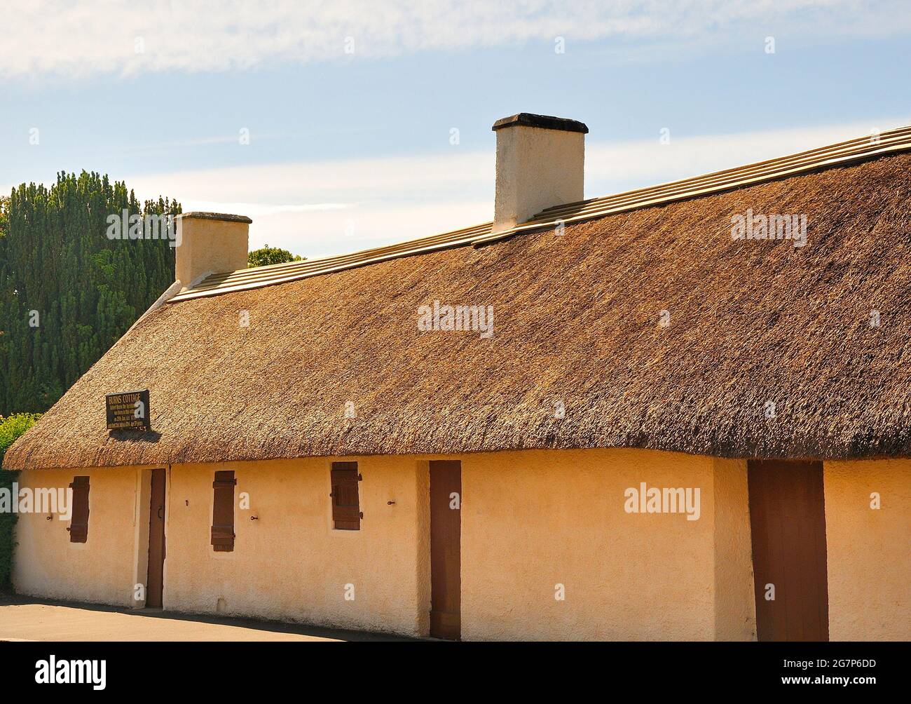 Una vista esterna di Burns cottage, Alloway, Sud Ayrshire, Scozia Foto Stock