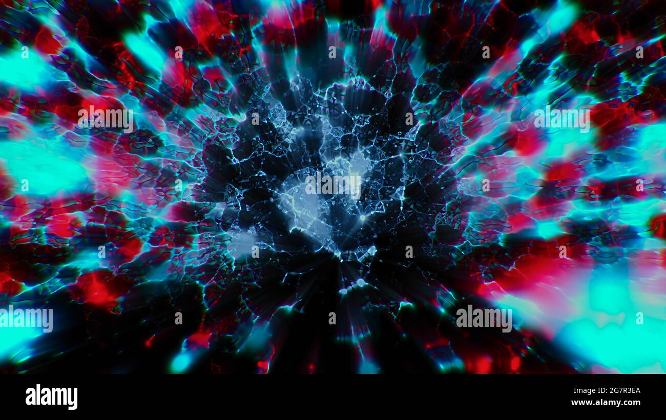 Rendering 3D di elementi cosmici colorati Foto Stock