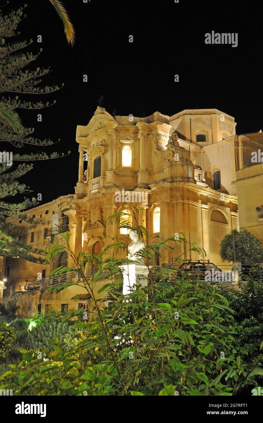San Domenico Chiesa di Noto, la città barocca elencati come patrimonio mondiale dall' UNESCO, Sicilia Foto Stock