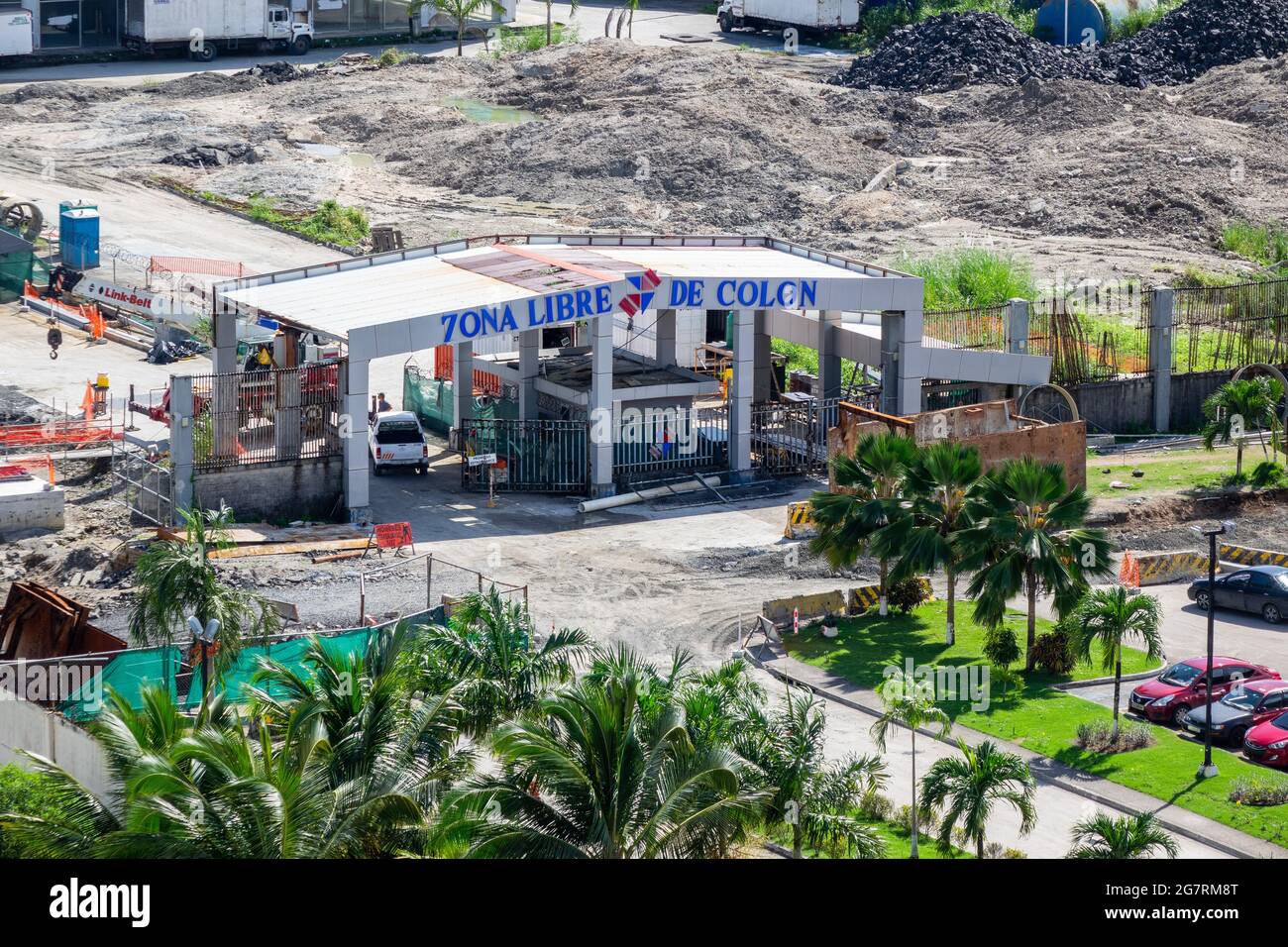 Ingresso alla zona di libero scambio di Colon Panama, la seconda zona di libero scambio più grande del mondo Foto Stock