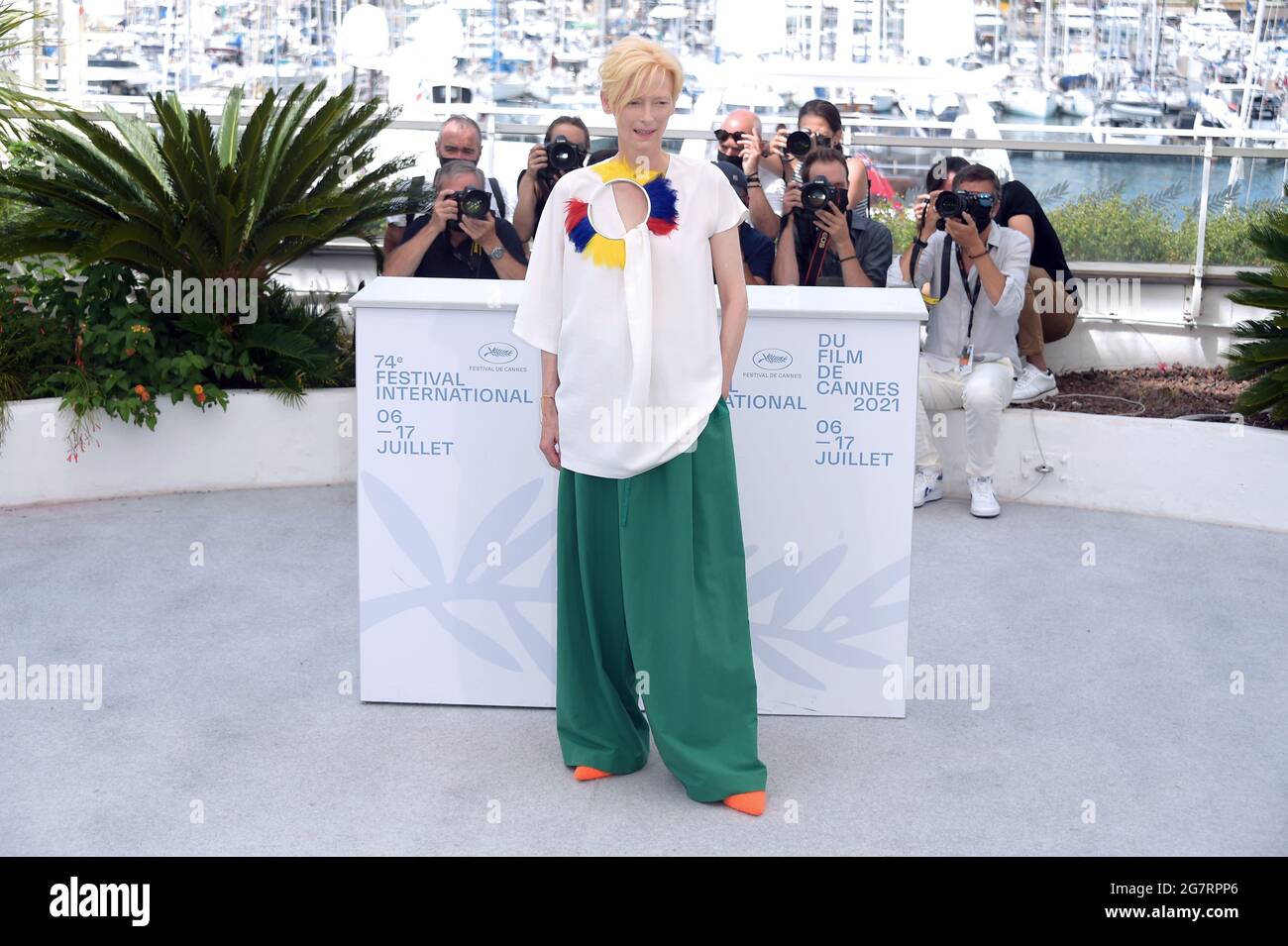Cannes, Francia. 16 luglio 2021. 74th Cannes Film Festival 2021, Photocall film : memoria - pictured: Tilda Swinton Credit: Independent Photo Agency/Alamy Live News Foto Stock