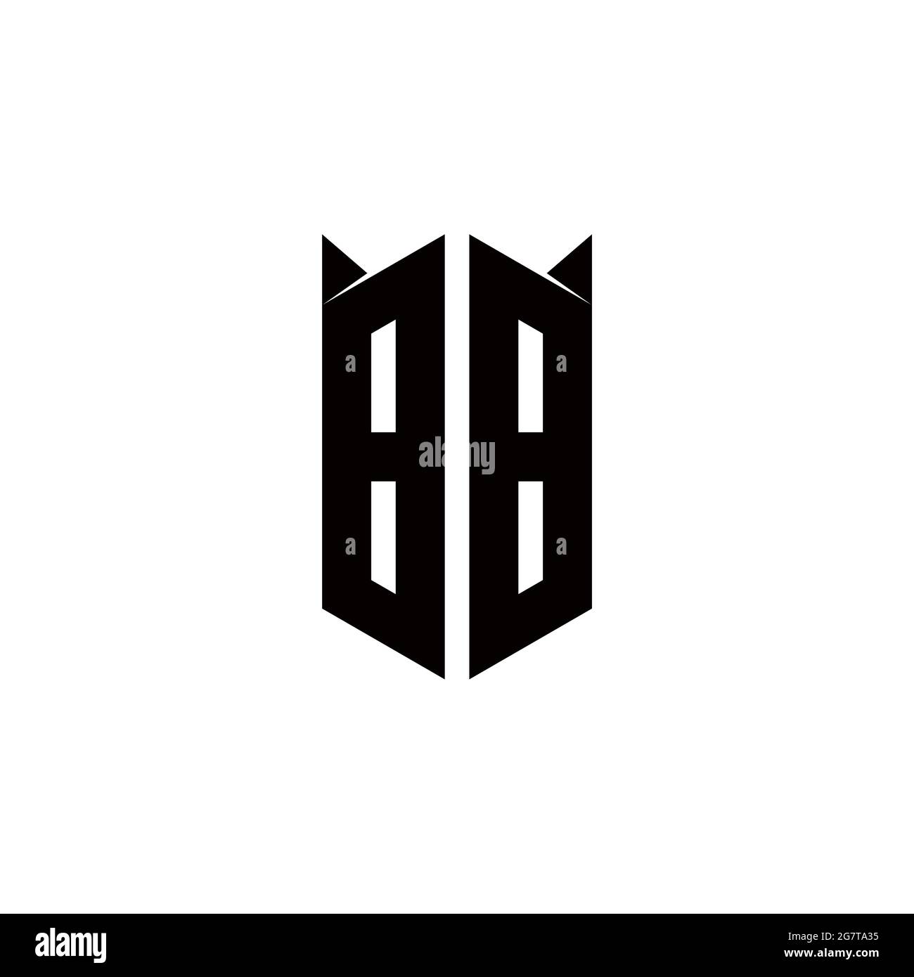 BB Logo monogramma con shield forma disegni modello vettore icona moderna Illustrazione Vettoriale
