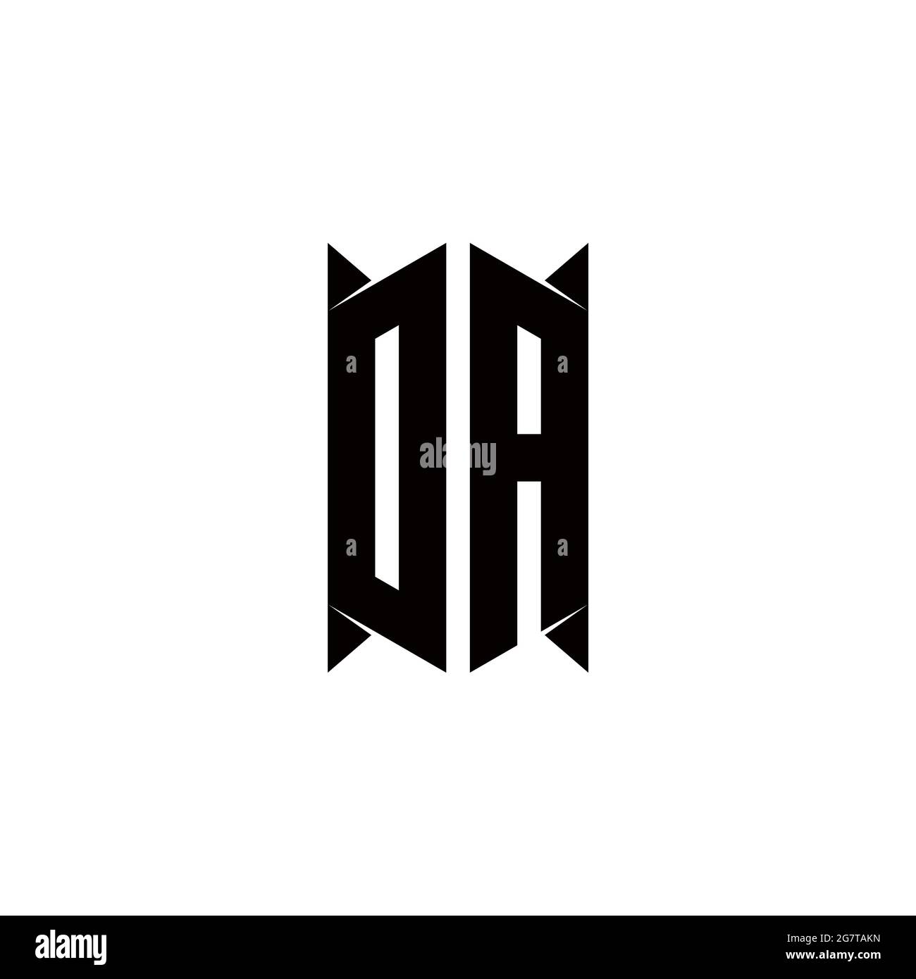 MONOGRAMMA DA Logo con Shield Shape disegni modello vettore icona moderna Illustrazione Vettoriale