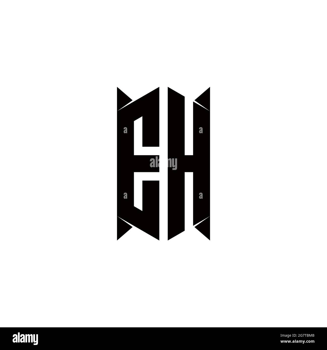 Monogramma EH Logo con shield forme disegni modello vettore icona moderna Illustrazione Vettoriale