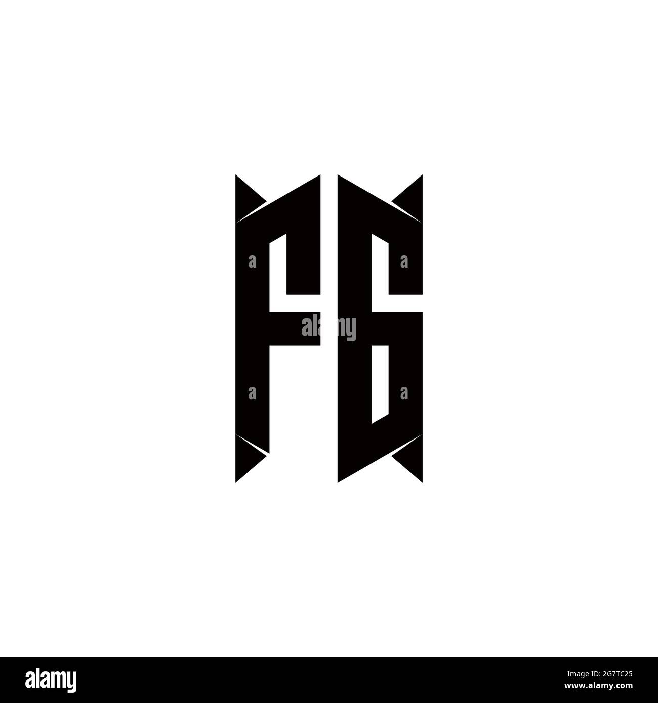 Monogramma FG Logo con shield shape disegni modello vettore icona moderna Illustrazione Vettoriale