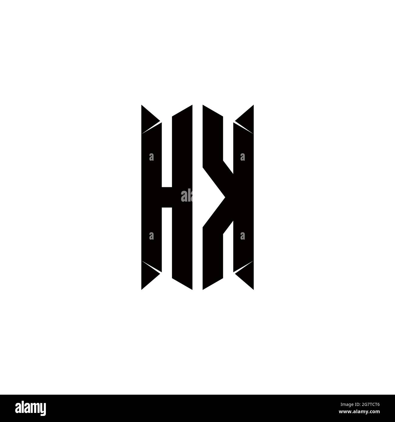 HK Logo monogramma con shield forma disegni modello vettore icona moderna Illustrazione Vettoriale