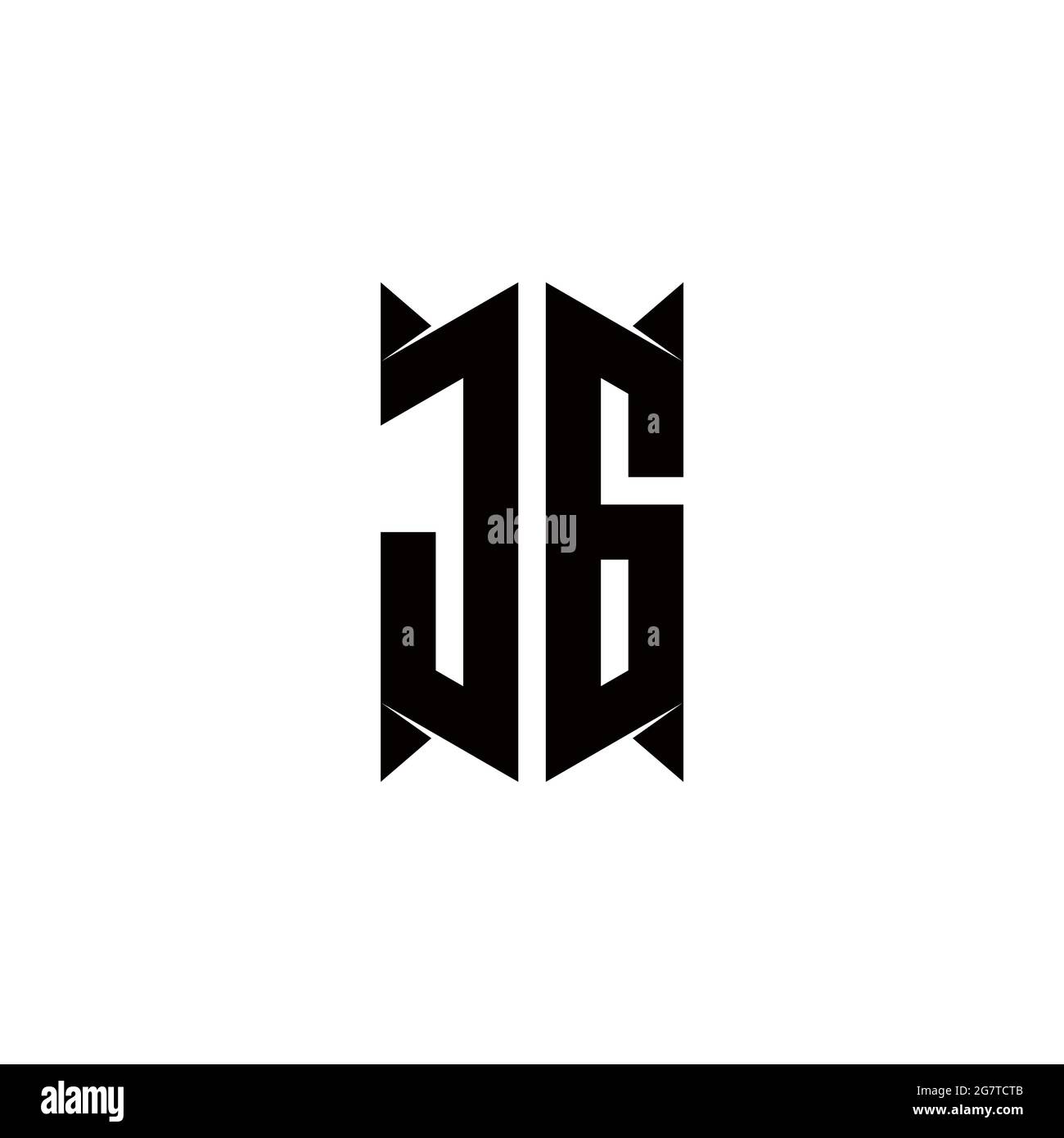 JG Logo monogramma con shield forma disegni modello vettore icona moderna Illustrazione Vettoriale