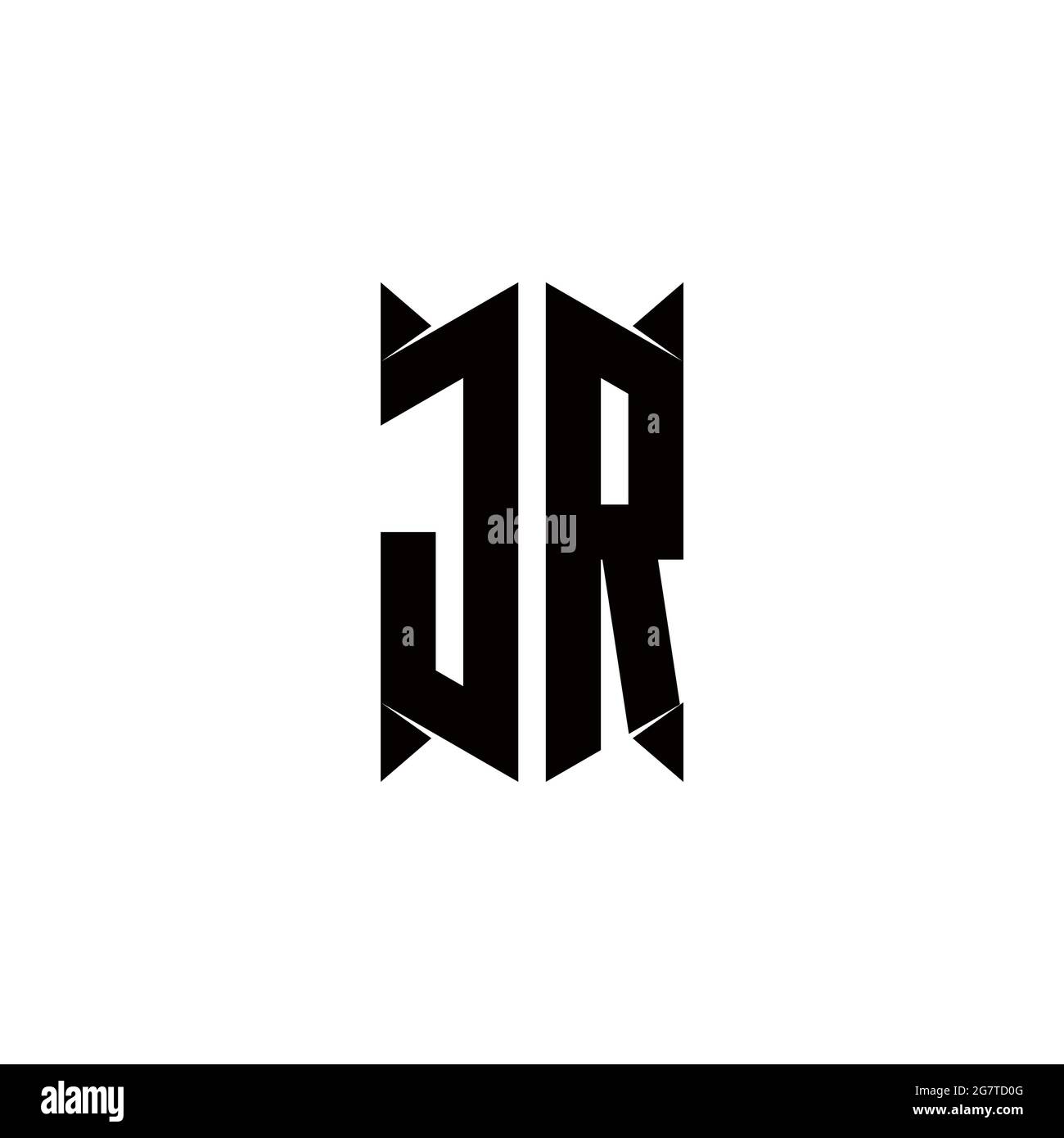 JR Logo monogramma con shield forma disegni modello vettore icona moderna Illustrazione Vettoriale