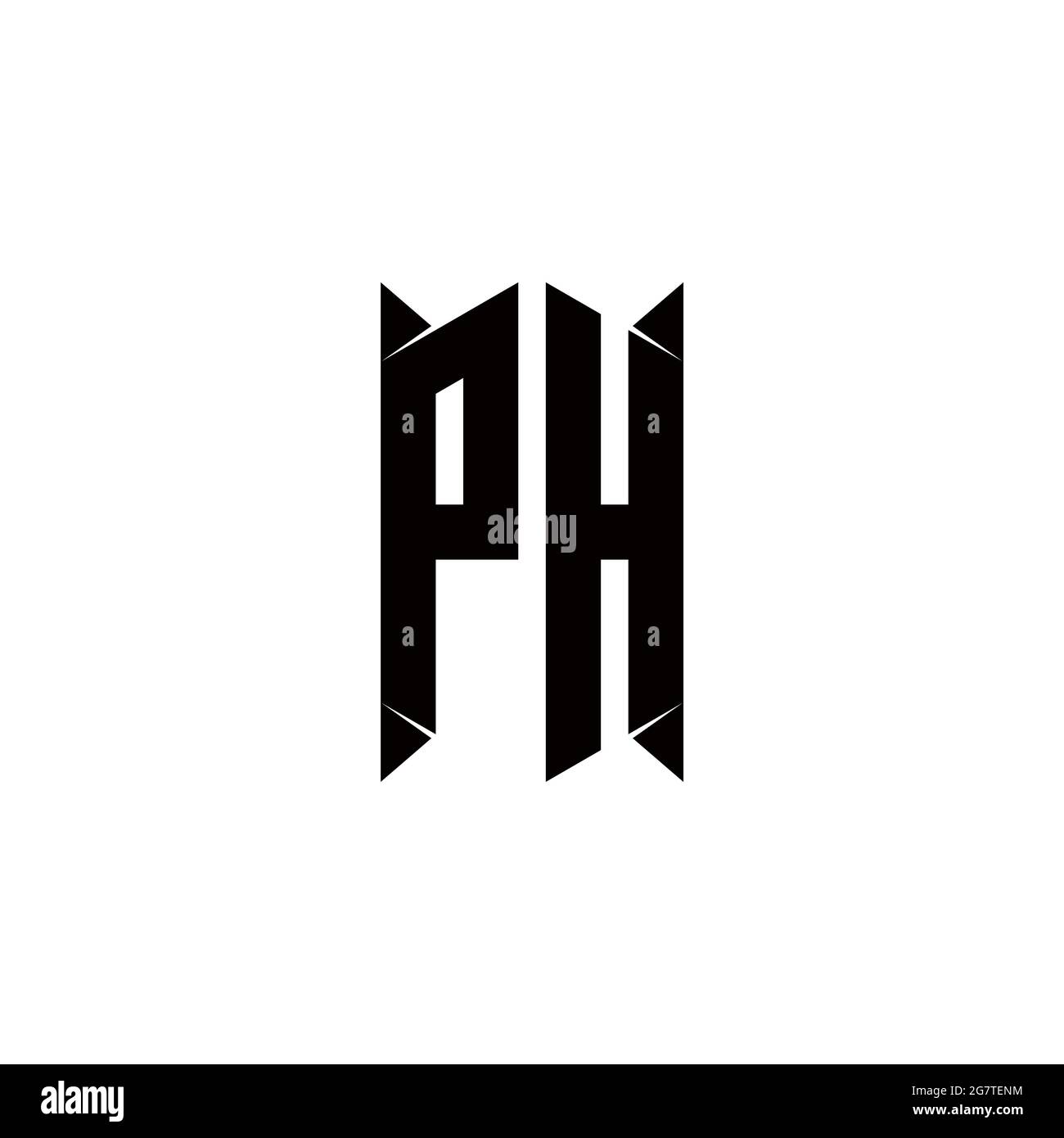 MONOGRAMMA CON logo PH con design a forma di scudo modello icona vettoriale moderna Illustrazione Vettoriale