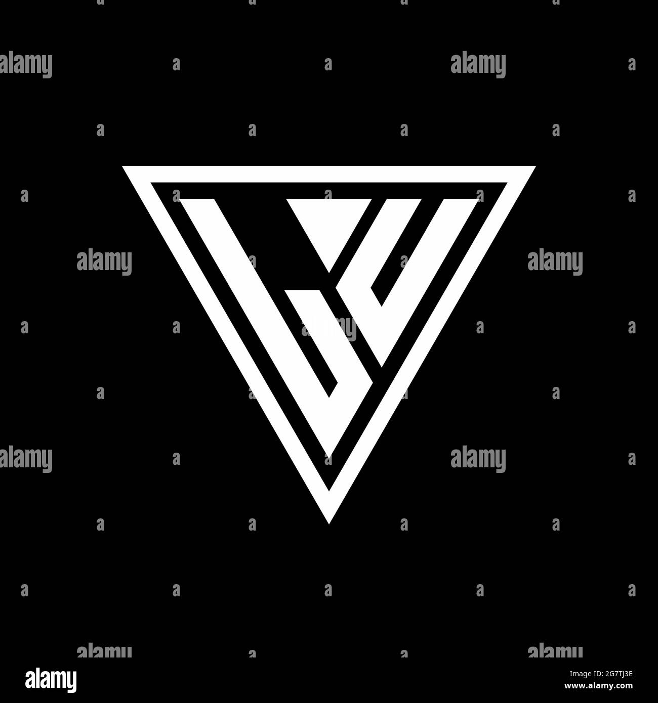 Monogramma LU Logo con forma tirangle isolata su sfondo nero icona vettoriale geometrico Illustrazione Vettoriale