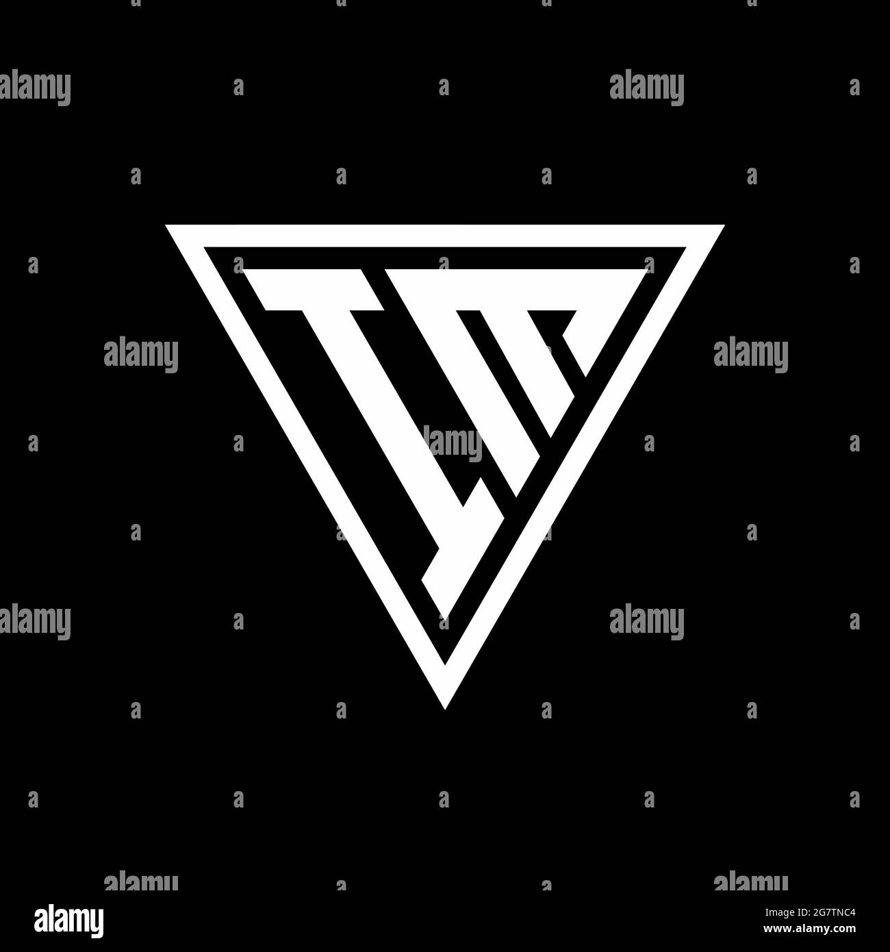 MONOGRAMMA IM Logo con forma tirangle isolata su sfondo nero icona vettoriale geometrica Illustrazione Vettoriale