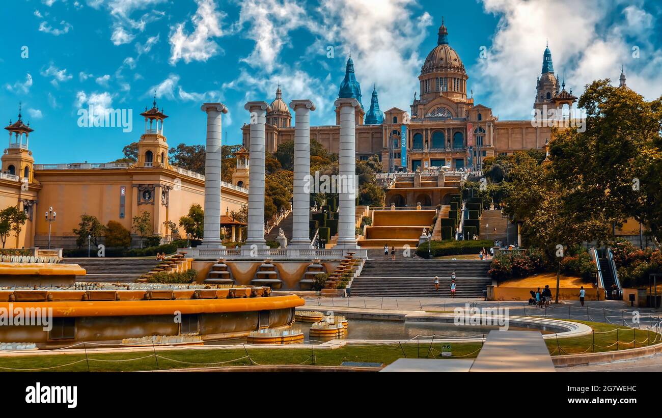 Museu Nacional d'Art de Catalunya a Barcellona. Foto Stock