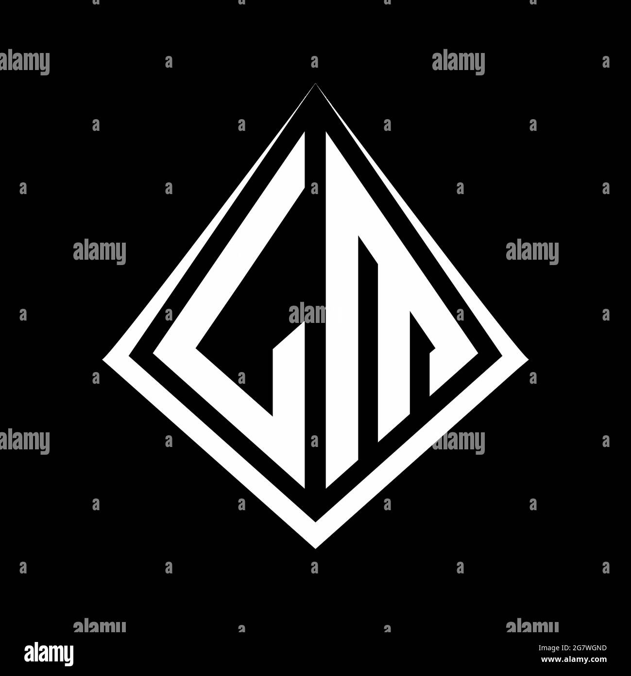 LM logo lettere monogramma con prisma forma modello vettore icona moderna Illustrazione Vettoriale