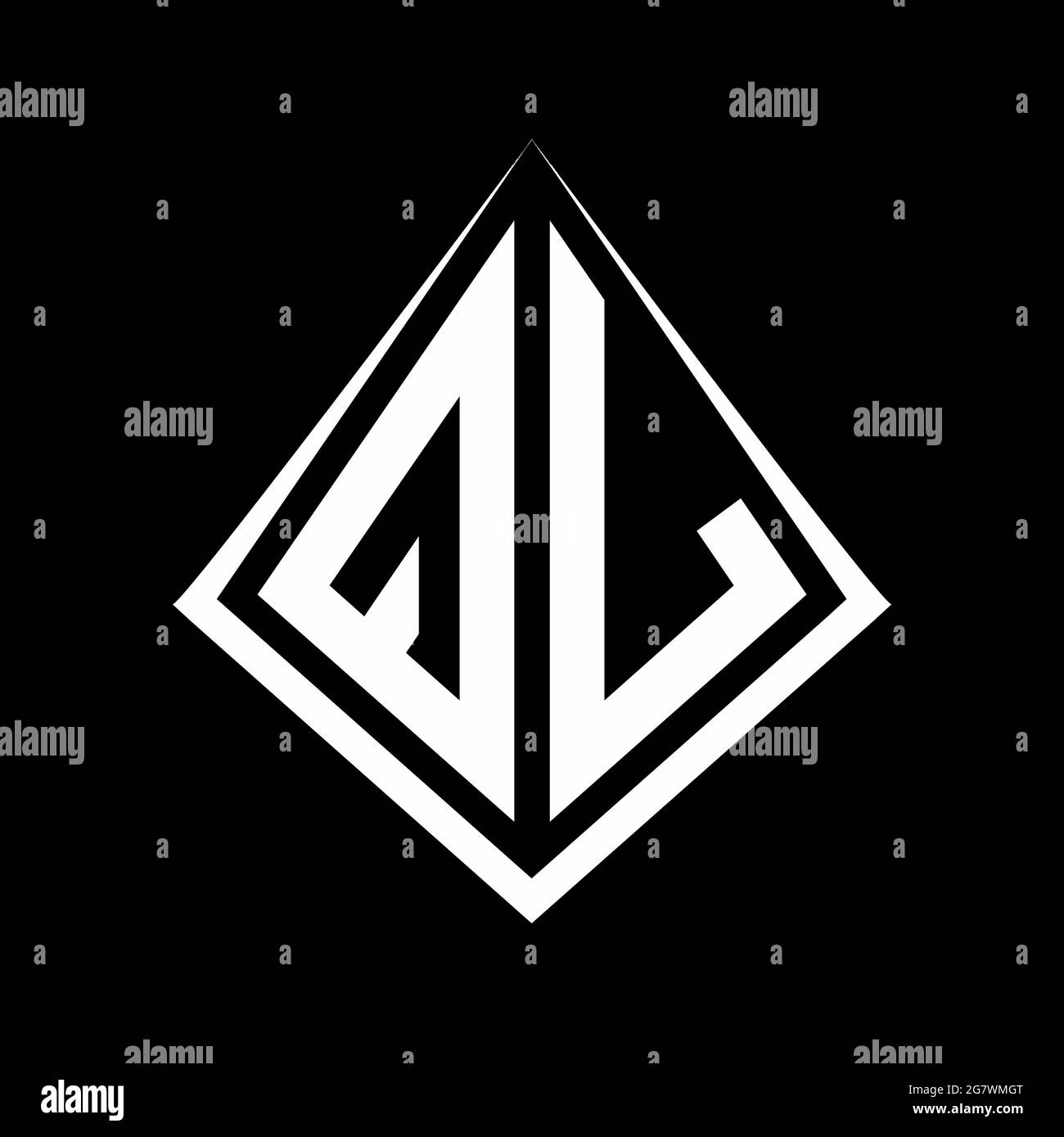 MONOGRAMMA CON logo QL e modello di disegno prisma icona vettoriale moderna Illustrazione Vettoriale