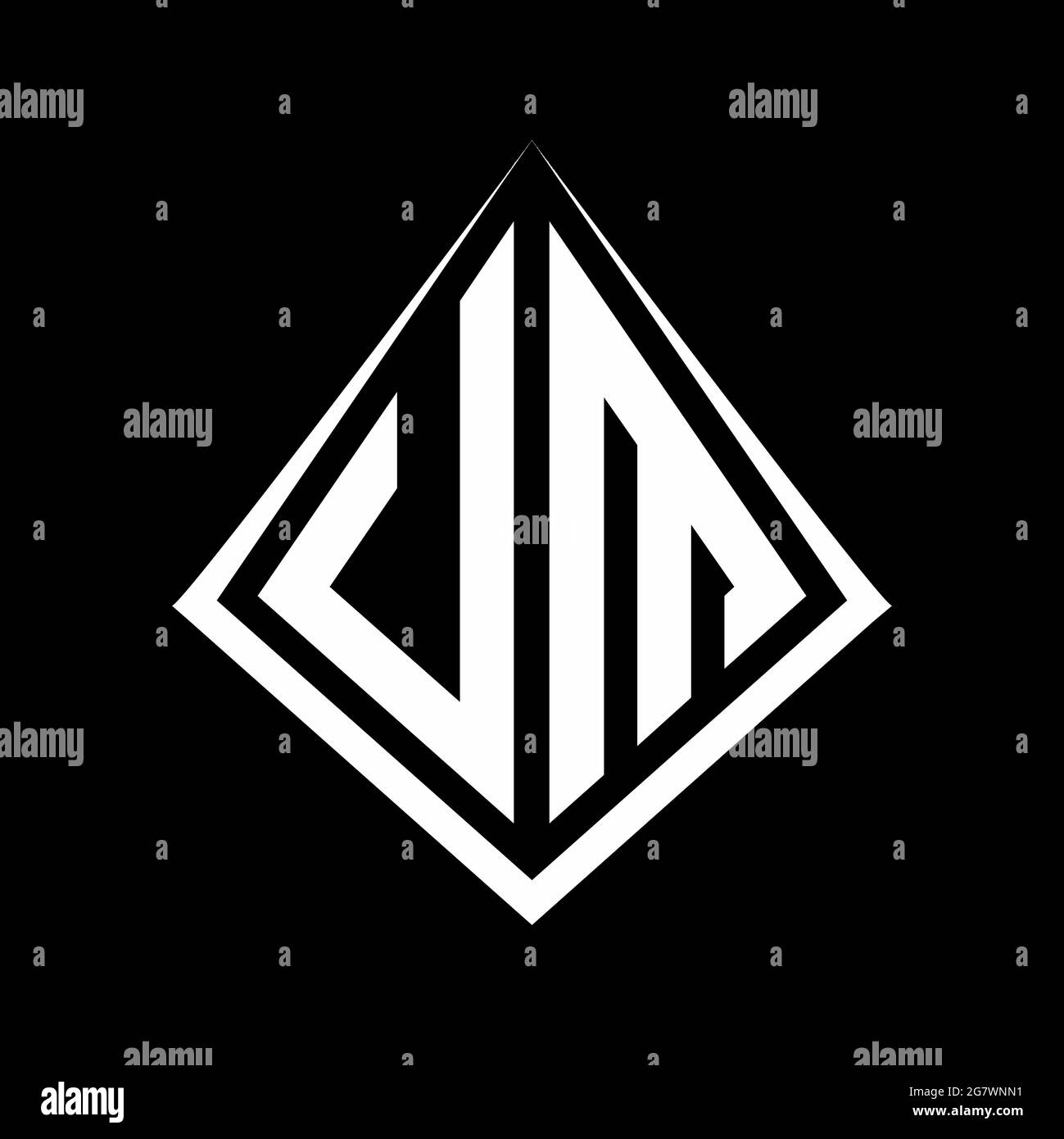 LOGO UM monogramma con prisma forma modello vettore icona moderna Illustrazione Vettoriale