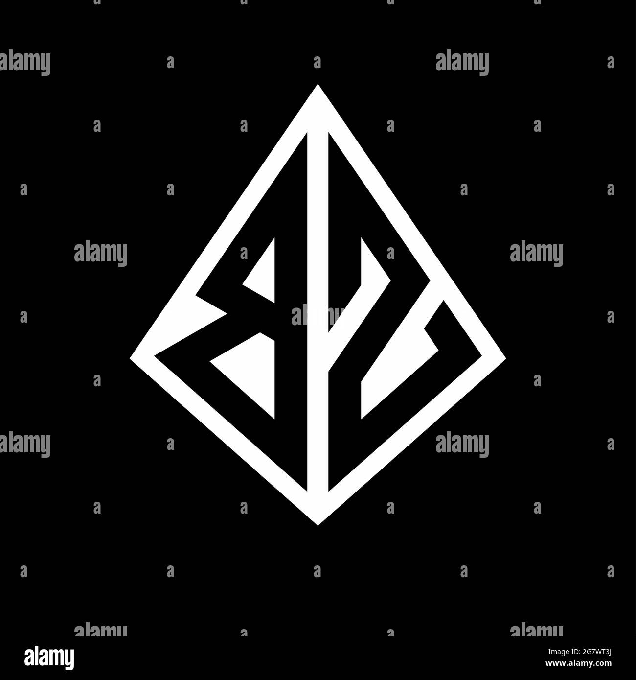 Logo BZ monogramma con disegno forma prisma vettore icona moderna Illustrazione Vettoriale