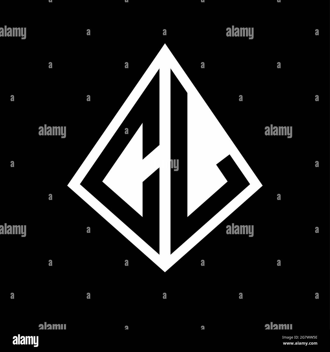 CL logo lettere monogramma con prisma forma modello vettore icona moderna Illustrazione Vettoriale