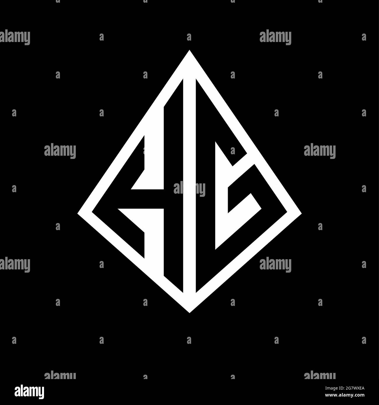 HG logo lettere monogramma con prisma forma modello vettore icona moderna Illustrazione Vettoriale