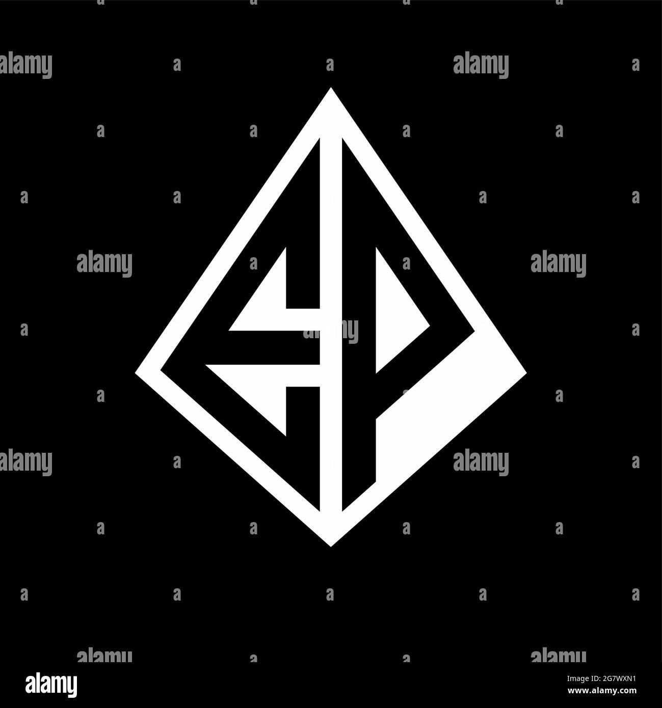 Monogramma con logo EP e modello di disegno prisma icona vettoriale moderna Illustrazione Vettoriale