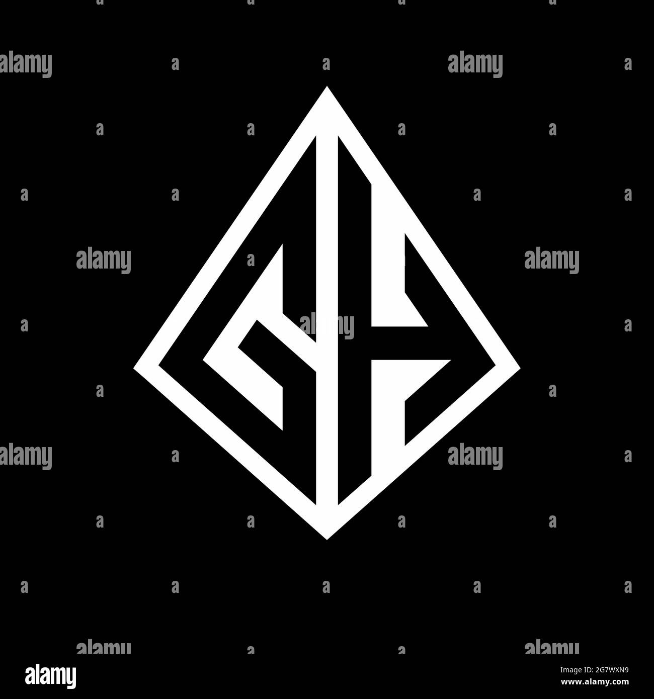 Monogramma con logo GH e modello di disegno prisma icona vettoriale moderna Illustrazione Vettoriale