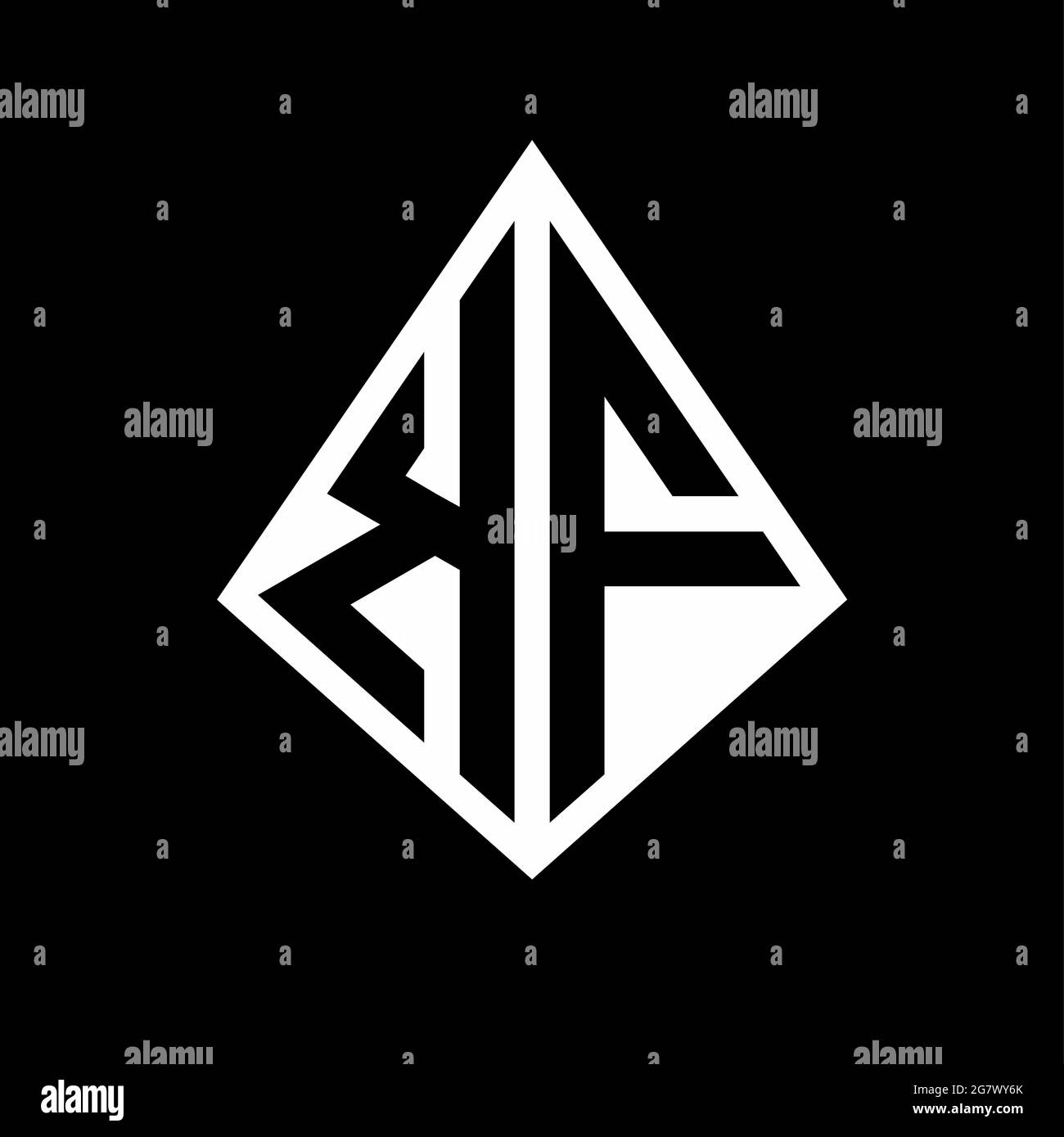 KF logo lettere monogramma con prisma forma modello vettore icona moderna Illustrazione Vettoriale