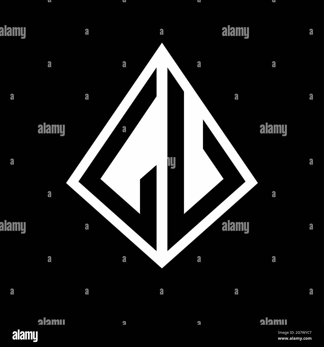 Logo LU monogramma con disegno forma prisma vettore icona moderna Illustrazione Vettoriale