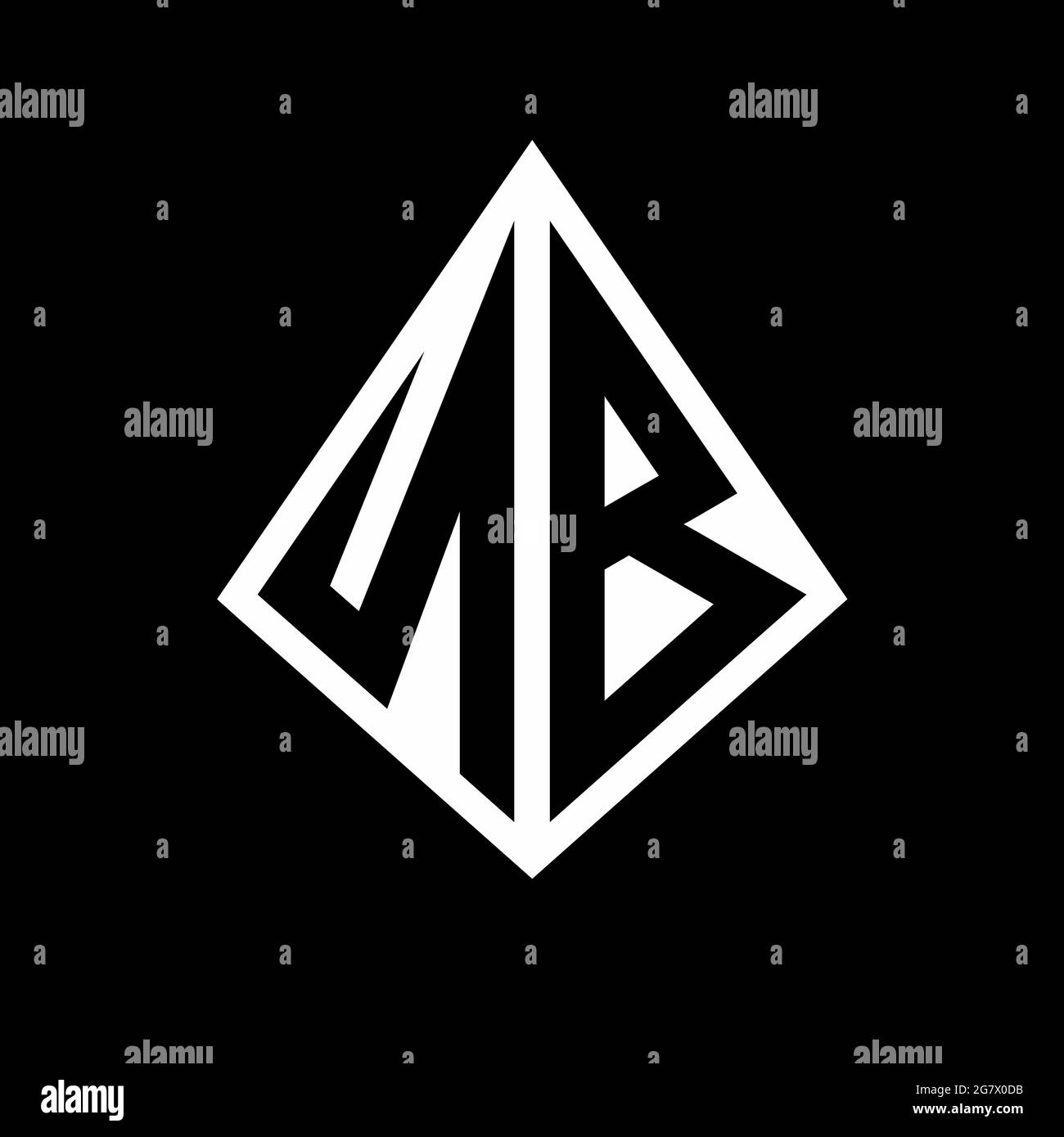 NB logo lettere monogramma con prisma forma modello vettore icona moderna Illustrazione Vettoriale