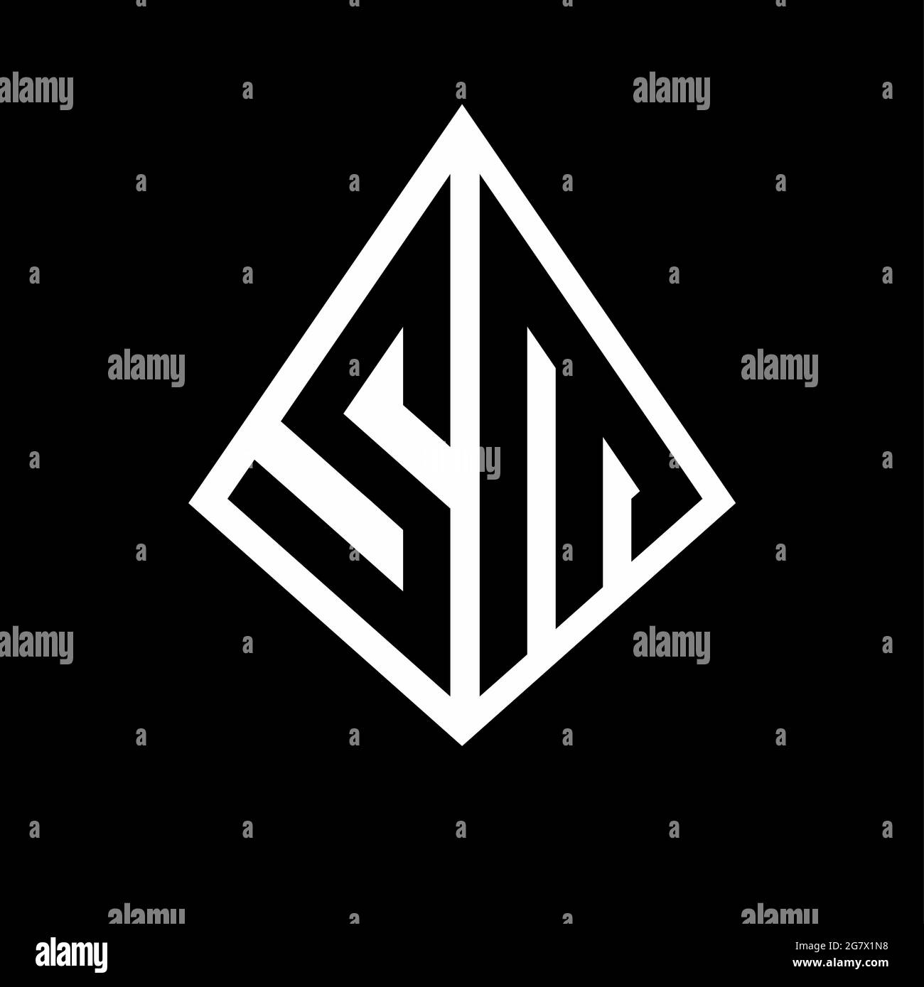 SM logo lettere monogramma con prisma forma modello vettore icona moderna Illustrazione Vettoriale