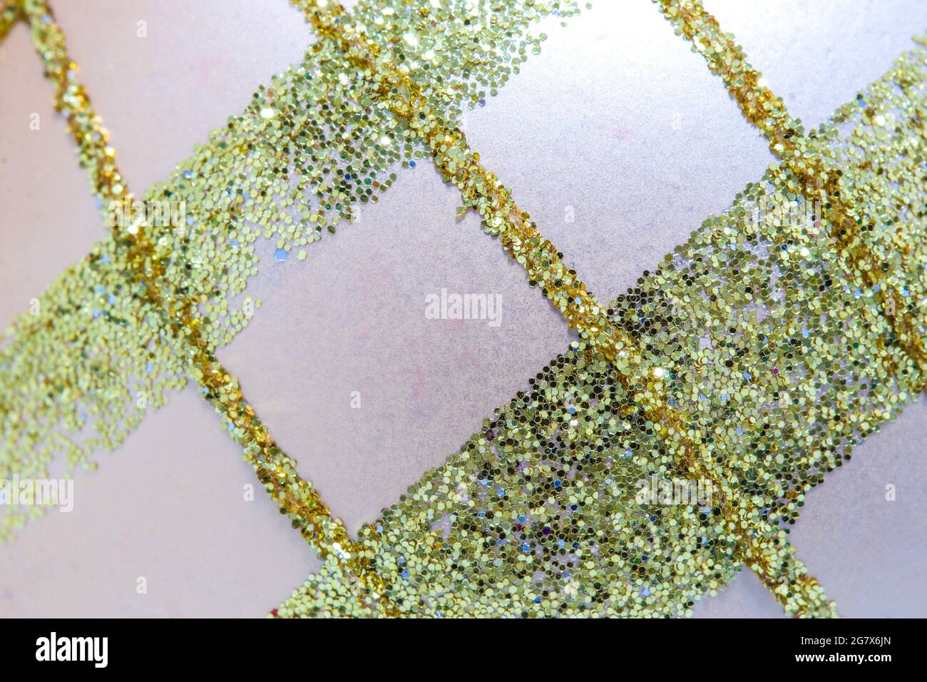 Macro closeup su glitter motivo di natale bauble vetro Foto Stock