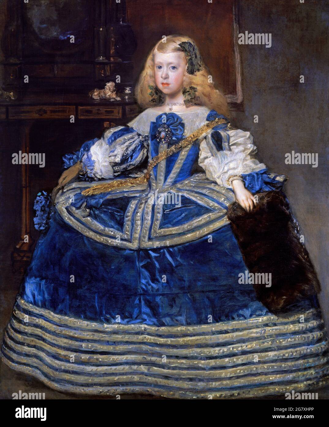 Infanta Margarita Teresa in un vestito blu di Diego Velazquez (1599-1660), olio su tela, 1659 Foto Stock