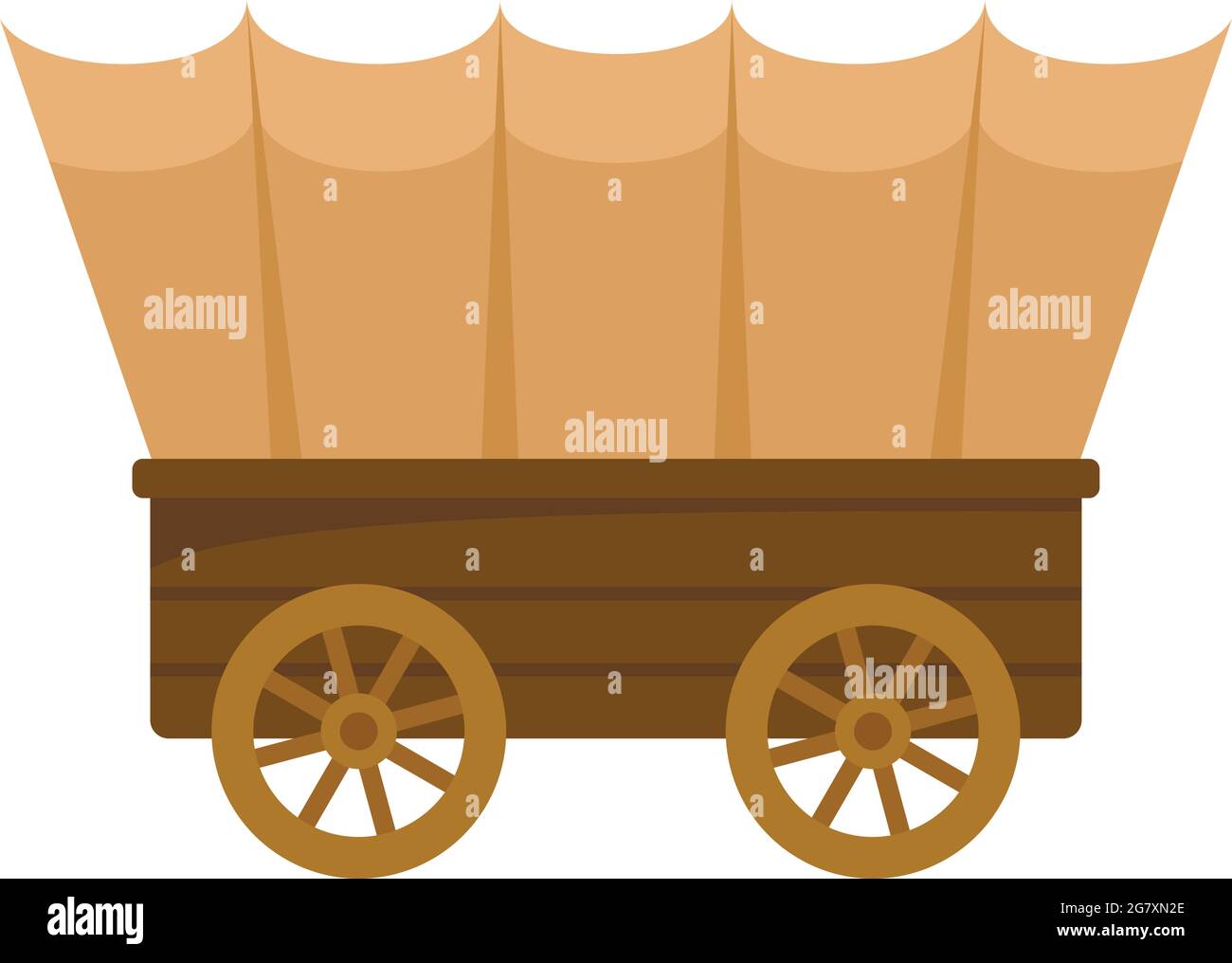 Icona Western Carriage. Immagine piatta dell'icona del vettore del carrello occidentale isolata su sfondo bianco Illustrazione Vettoriale