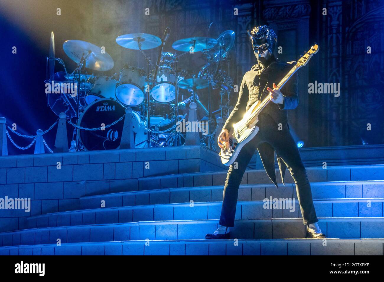 Ghost, conosciuto anche come Ghost B.C., gioca dal vivo a Londra presso la SSE Arena di Wembley. Foto Stock