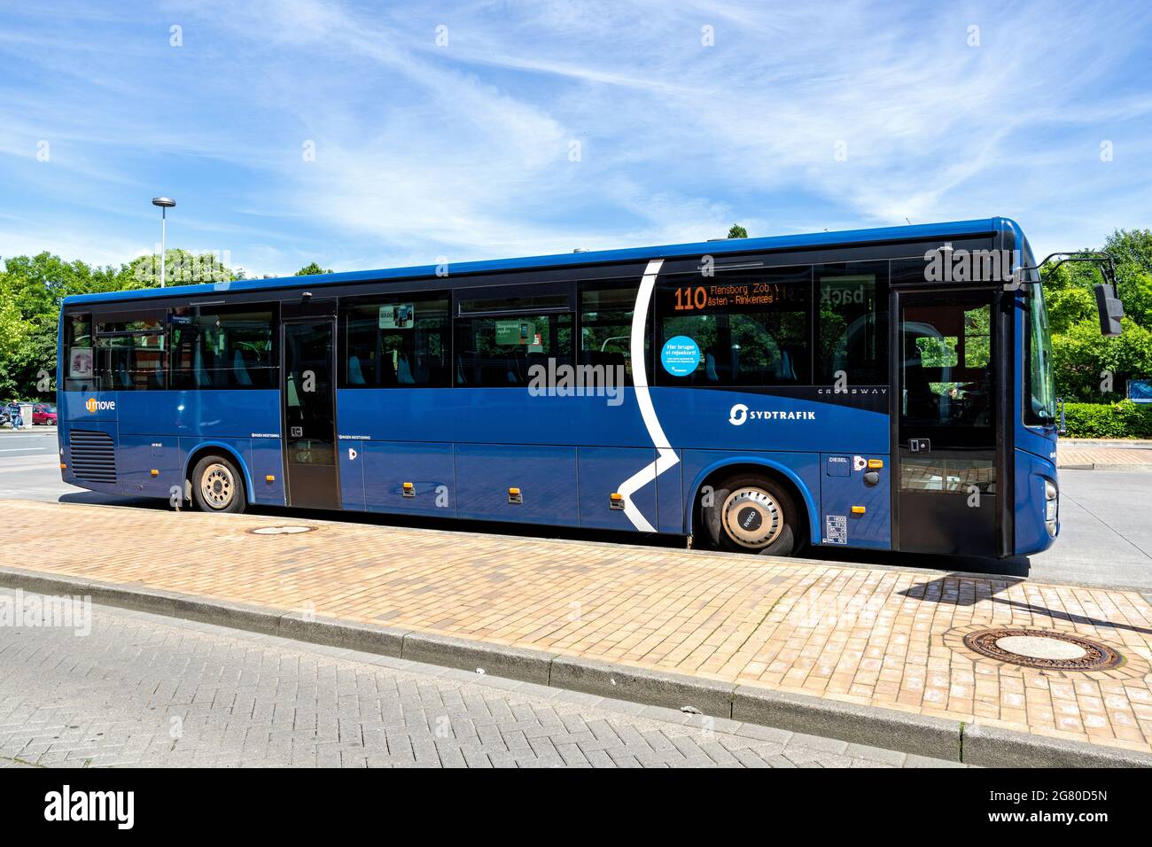 Autobus Danese Sydtrafik Iveco Crossway a Flensburg, Germania Foto Stock