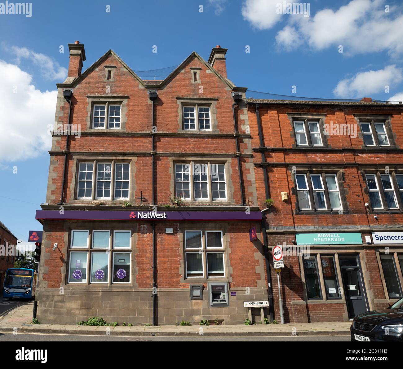 NatWest Bank in High Street, Alfreton, Derbyshire Foto Stock