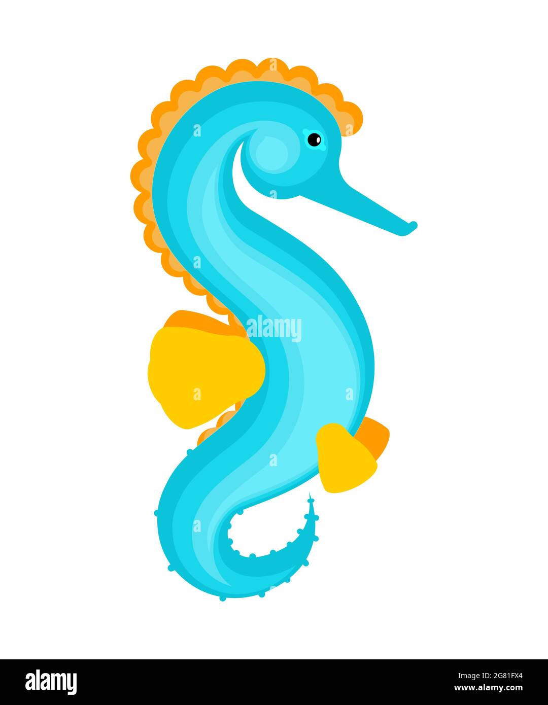 Seahorse isolato. Illustrazione vettoriale di Sea Horse. Animale di mare Illustrazione Vettoriale