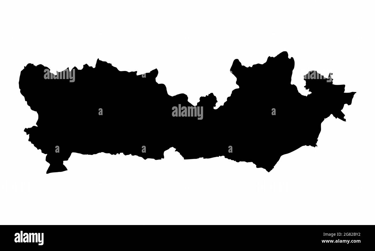 Berkshire County mappa silhouette scura isolata su sfondo bianco, Inghilterra Illustrazione Vettoriale