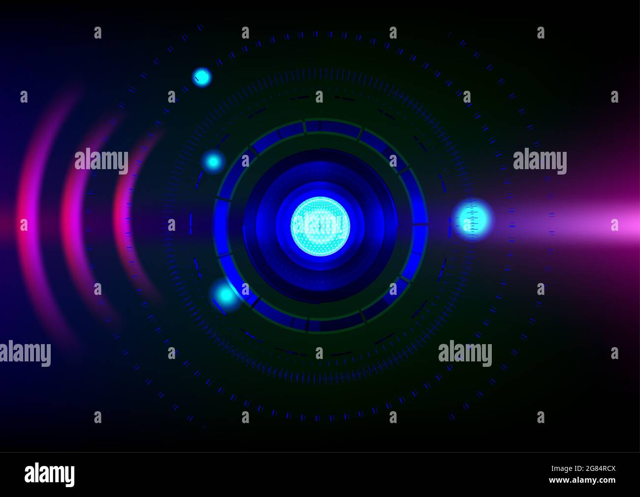 Astratto sfondi sfondo sfondo modello con cerchio vortice frattale energia globale blu colore brillante movimento futuristico disegno grafico vettoriale Foto Stock