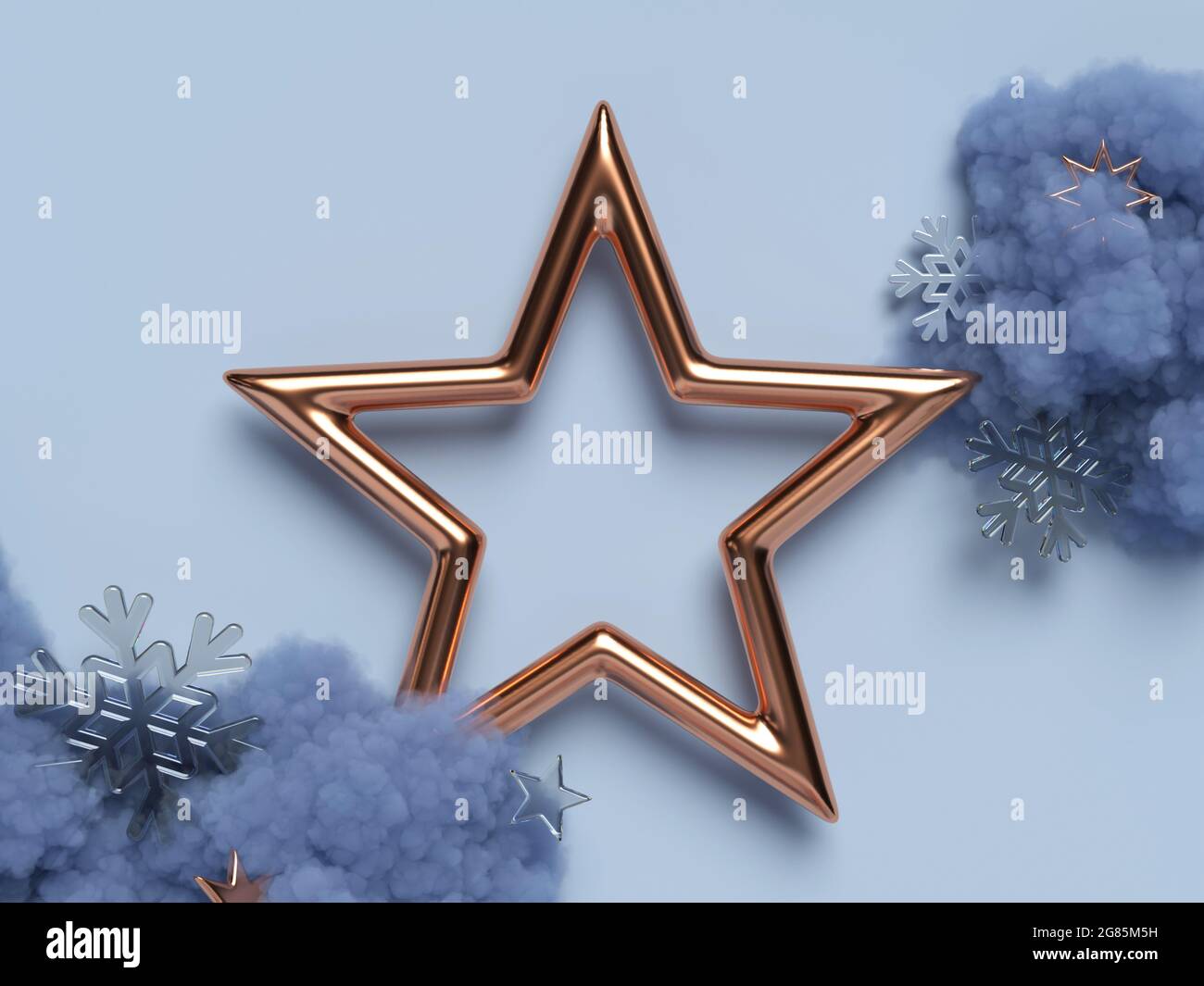 Scena di Capodanno 3d con stella. Foto Stock