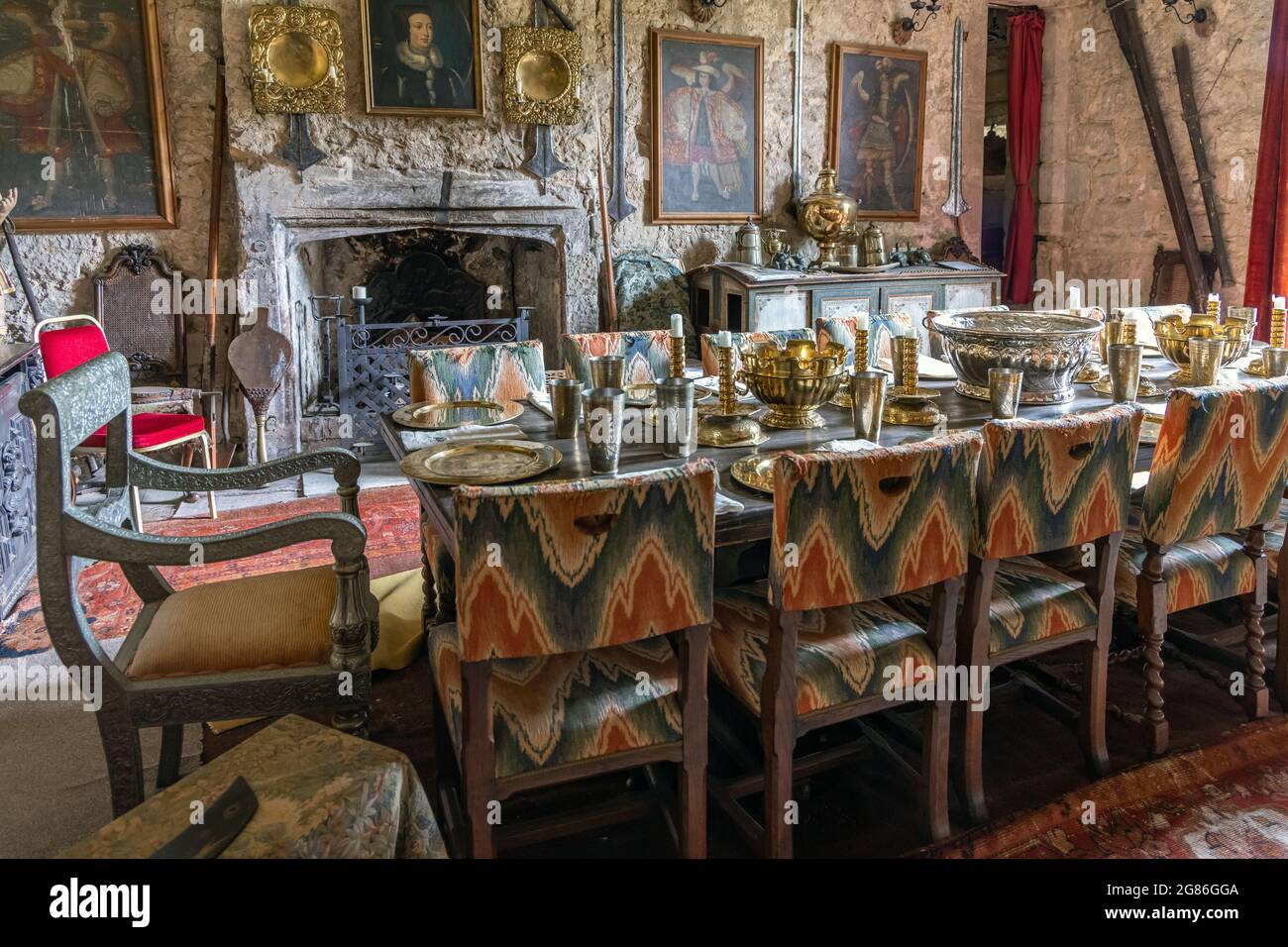 Il castello di Chilingham è un castello medievale del 13 ° secolo, classificato di grado 1, nel Northumberland, e si dice che sia il castello più infestato in Inghilterra. Foto Stock