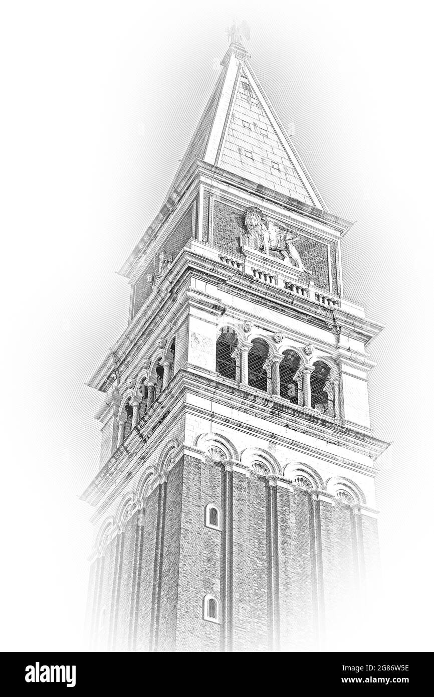Torre del Campanile di Piazza San Marco a Venezia - San Marco Foto Stock