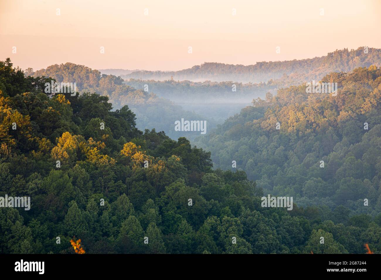 Alba in Appalachia centrale. Foto Stock