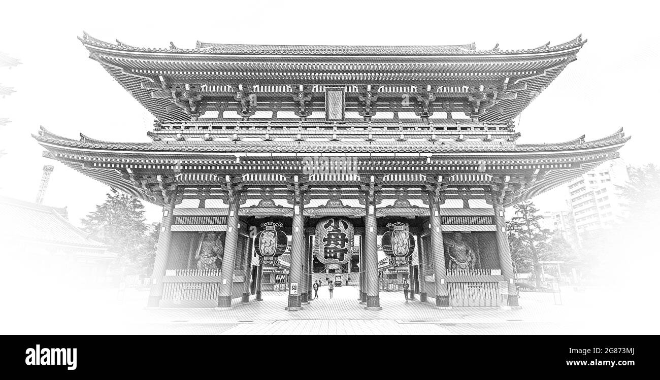 Più famoso tempio a Tokyo - Il Senso-Ji Tempio di Asakusa Foto Stock